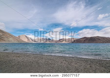 On the road in Leh Ladakh landscape.Khardung La pass.Road on snow mountain  in northern India.