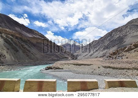 On The Road In Leh Ladakh Landscape.