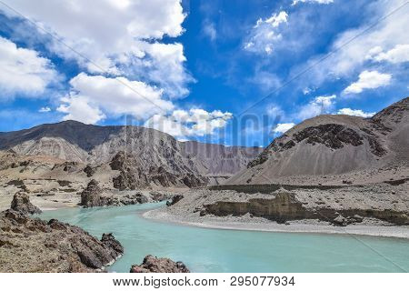On The Road In Leh Ladakh Landscape.