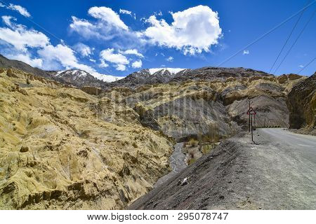 On The Road In Leh Ladakh Landscape.