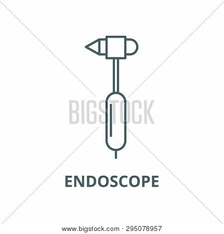 Endoscope Line Icon, Vector. Endoscope Outline Sign, Concept Symbol, Flat Illustration
