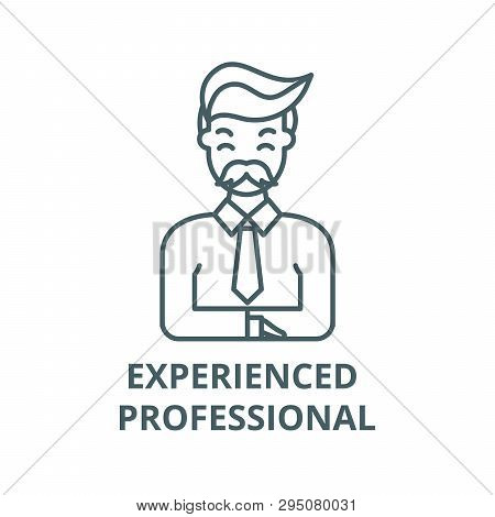 Experienced Professional Line Icon, Vector. Experienced Professional Outline Sign, Concept Symbol, F