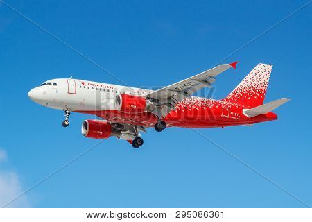 Moscow, Russia - March 26, 2019: Aircraft Airbus A319-111 Ei-eyl Of Rossiya - Russian Airlines Again