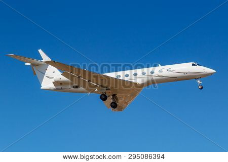 Moscow, Russia - April 03, 2019: Aircraft Gulfstream G550 D-agva Of Luxaviation Airline Going To Lan