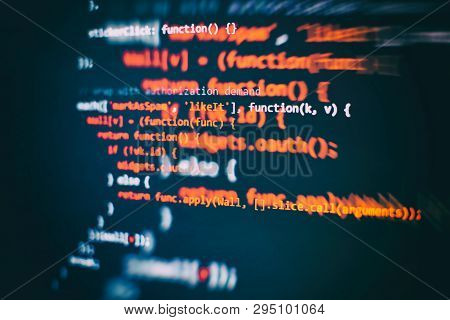 Web Programming Functions On Laptop On Laptop. It Business. Python Code Computer Screen.