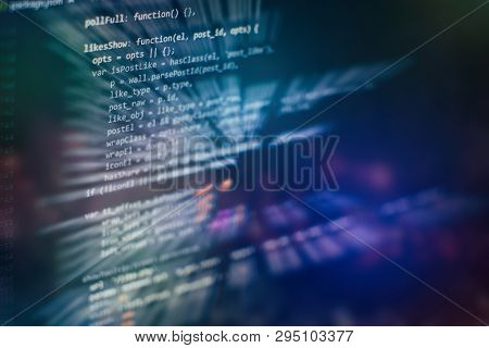 Developer Programming Code. Abstract Computer Script Code. Programming Code Screen Of Software Devel