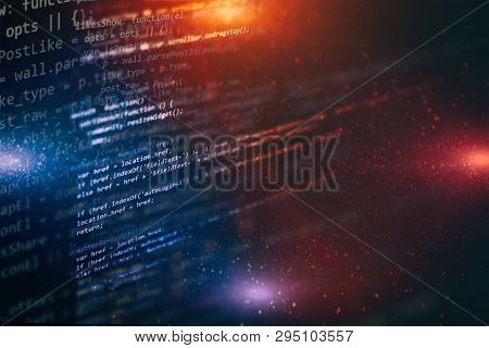 Developer Programming Code. Abstract Computer Script Code. Programming Code Screen Of Software Devel