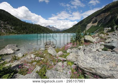 Upper Joffre Lake In Joffre Lakes Provincial Park, British Columbia, Canada.