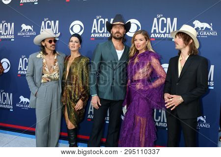 LAS VEGAS - APR 7:  Cameron Duddy, Mark Wystrach, Jess Carson, Midland, Guests, at the 54th Academy of Country Music Awards at the MGM Grand Garden Arena on April 7, 2019 in Las Vegas, NV