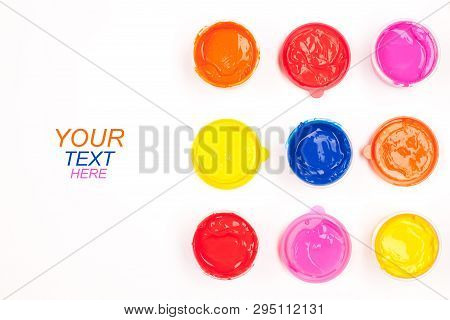 Motley Paints On The White Background. Diversity Concept. Studio Shot