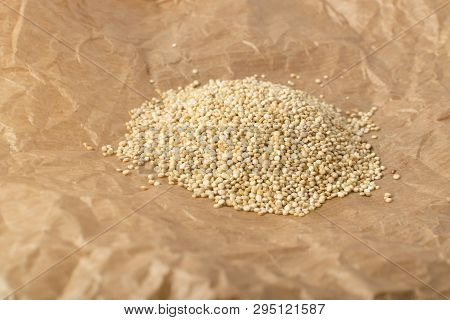 Quinoa Seeds Background Or Chenopodium Quinoa Texture
