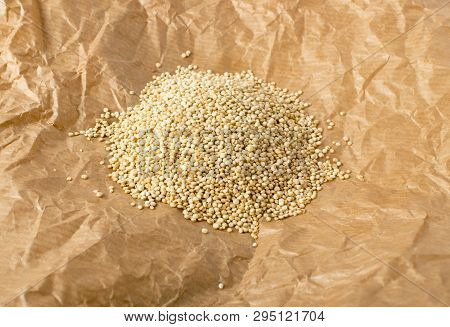 Quinoa Seeds Background Or Chenopodium Quinoa Texture
