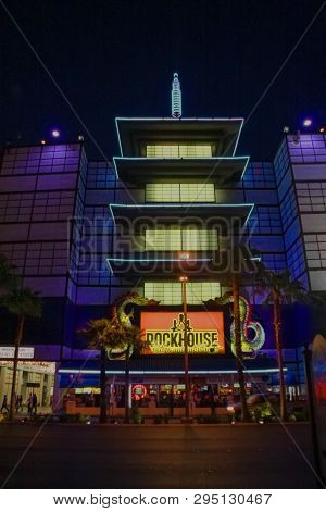 Las Vegas, Nevada - May 6, 2009: Night View To Imperial Palace Hotel And Casino At Strip Street On M