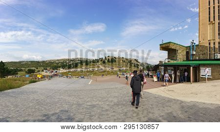 Mishor, Yalta, Crimea, Russia - September 14, 2018: View Of The Ai-petri Plateau Near The Upper Stat