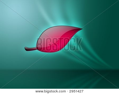 Cristal rouge sur fond Cyan