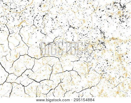Vector Gold Chic Texture. Patina Scratch Golden Distress Grunge Background. Gold Distressed Effect.