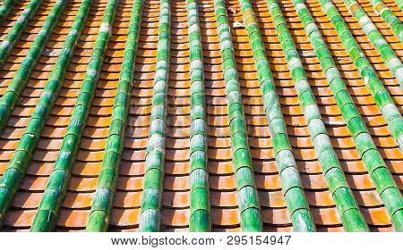 Chinese Architecture Roof Decorate With Bamboo Pattern Tile Bamboo Roof Detail Traditional Old House