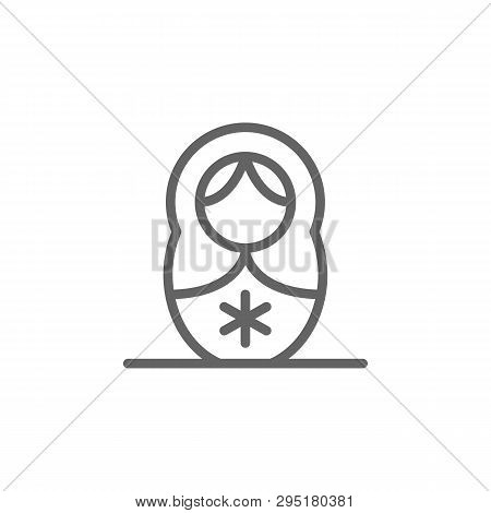 Mothers Day Matryoshka Outline Icon. Element Of Mothers Day Illustration Icon. Signs And Symbols Can