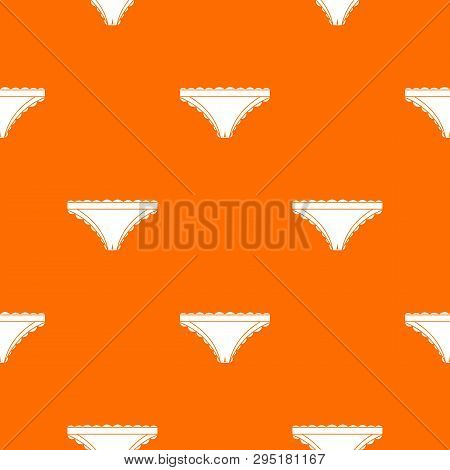 Panties With Frill Pattern Repeat Seamless In Orange Color For Any Design. Geometric Illustration