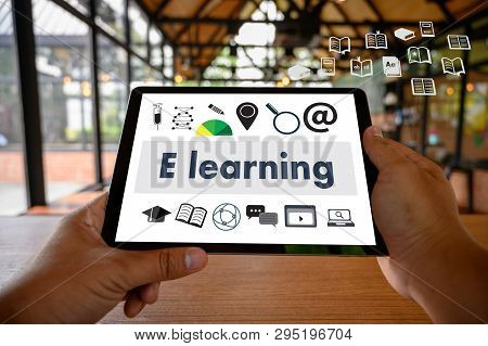 Website Woman Sitting  Inscription  E-learning Education Internet Online Education E-learning
