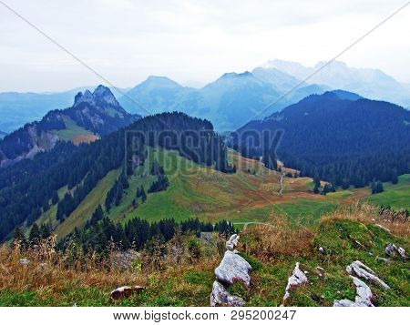 A View From The Mountain Top Gulme Or Gulmen In The Obertoggenburg Region, Stein - Canton Of St. Gal