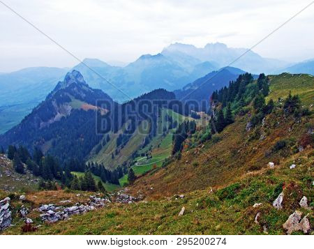 A View From The Mountain Top Gulme Or Gulmen In The Obertoggenburg Region, Stein - Canton Of St. Gal