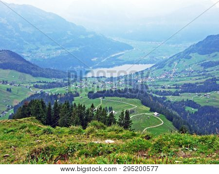 A View Of The Walensee Lake From The Top Of Gulme Or Gulmen In The Obertoggenburg Region, Stein - Ca
