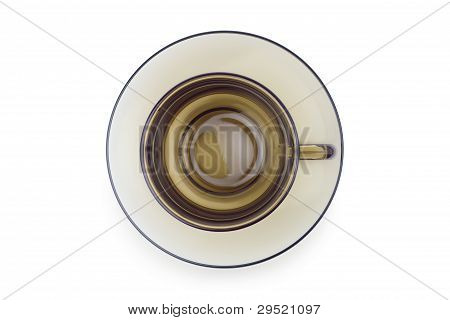 Tasse auf Platte isoliert