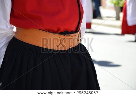 Folk Of Sardinia, Detail Of A Traditional Sardinian Costume