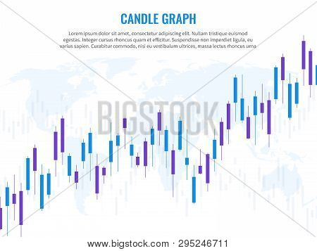 Candle Graph. Stock Market Exchange Marketing Statistics Risk Finance Trade Investment Indices Growt