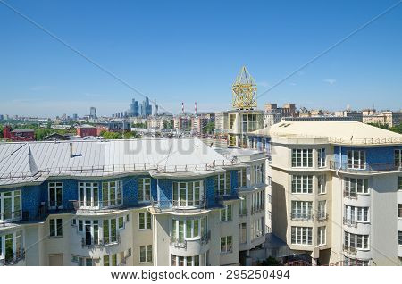 Moscow, Russia - June 15, 2018: View Of The Elite Residential Complex Green Hills On Andreevskaya Em