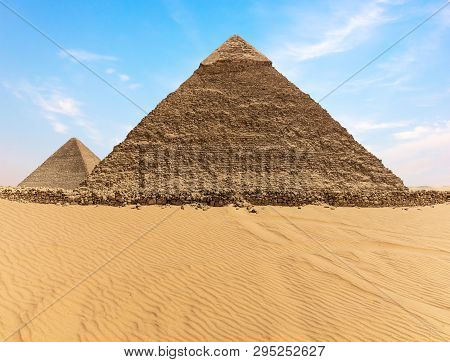 The Pyramid Of Khafre And The Pyramid Of Cheops, Giza, Egypt