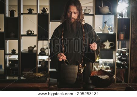 Tea ceremony is perfomed by tea master