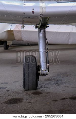 Landing Gear Close Up, Light Sport Aicraft Wheel, Front View Of Main Gear