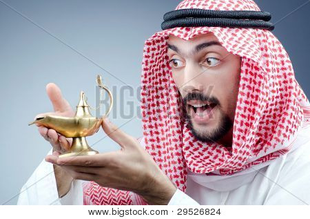 Arabské a starověké zlaté světlometu