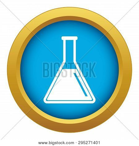 Test Tube With Oil Icon Blue Isolated On White Background For Any Design