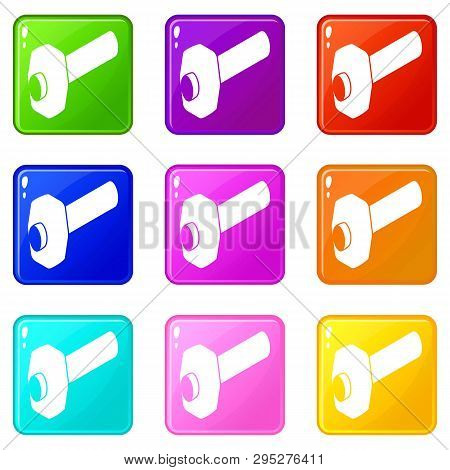 Sledgehammer Icons Set 9 Color Collection Isolated On White For Any Design