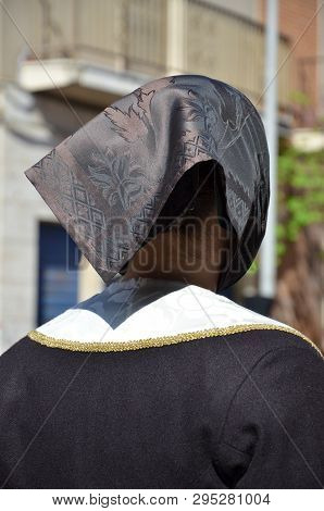 Folk Of Sardinia, Detail Of A Traditional Sardinian Costume