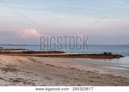 Sunset At Salthill Beach In Galway Bay