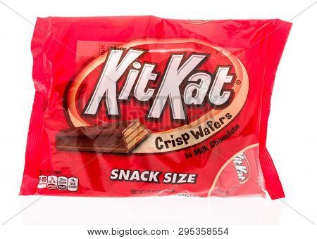 Winneconne, Wi -  12 April 2019: A Bag Of Kit Kat Crips Wafers Candy Bars On An Isolated Background