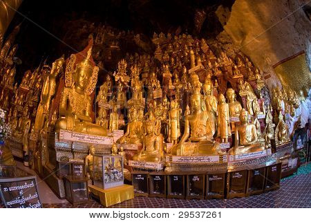 8,000 Buddha;s Cave, Golden Color Or Golden Leaf For These Holy Images .