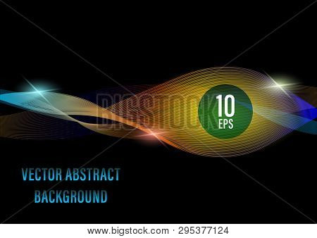 Abstract Wave Colorful Smoke Background. Interplay Of Shapes On The Subject Of Space, Light And Ener