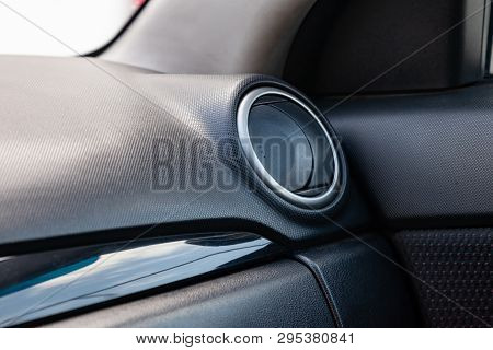 A Close-up View Of A Part Of The Interior Of A Modern Luxury Car With A View Of The Ventilation Defl