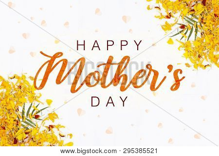 Happy  Mother's Day Layout Design With Flower Petal Background. Best Mom/mum Ever Cute Design For Me