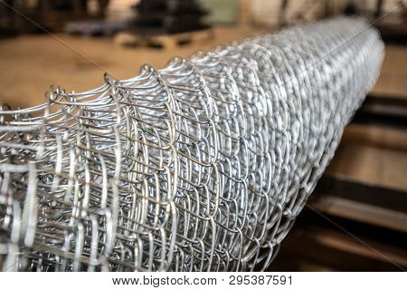 Part of rolled metallic industrial net used in machinebuilding or other branch of heavy industry