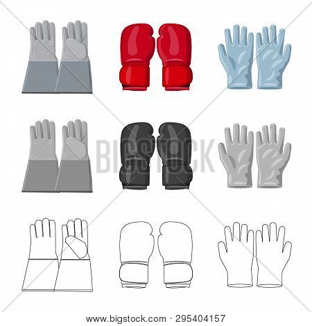 Vector Illustration Of Glove And Winter Logo. Collection Of Glove And Equipment Vector Icon For Stoc