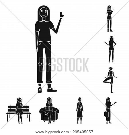 Vector Design Of Emotions And Female Sign. Collection Of Emotions And Body Stock Vector Illustration