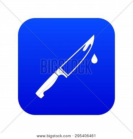 Steel Knife Icon Digital Blue For Any Design Isolated On White Vector Illustration