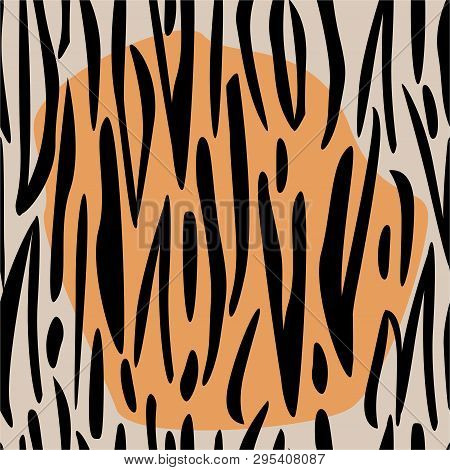 Tiger Print Seamless Pattern Predatory African Style