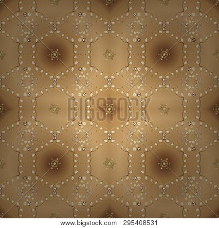 Seamless Gentle, Spring On Beige And Brown Colors. Modern Stylish Texture. Vector - Stock.